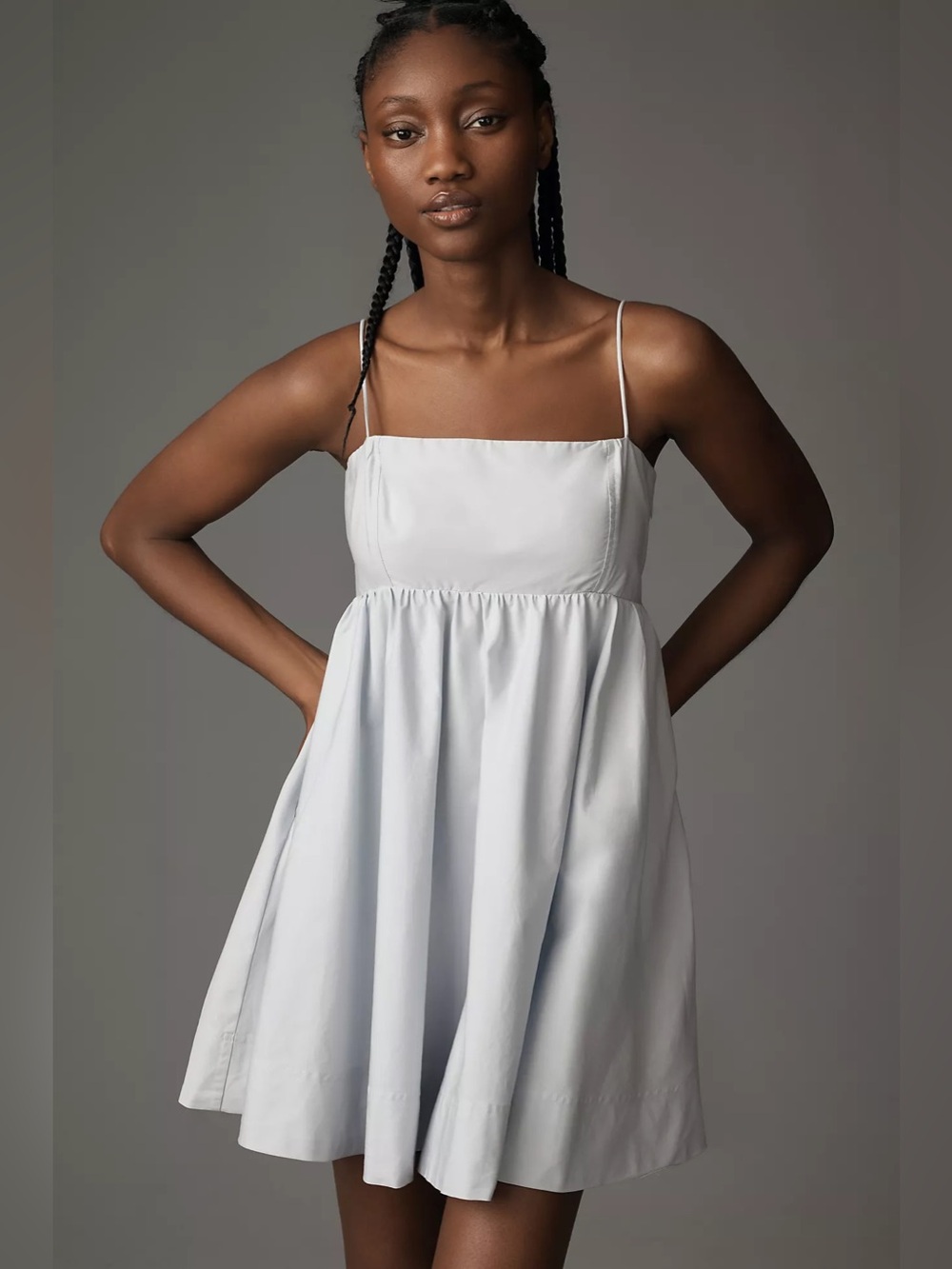 Anthropologie Maeve Square-Neck Babydoll Mini Dress Spaghetti Strap XXS Casual